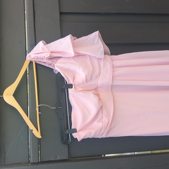 Elegant Pink One Shoulder Party Wedding Fancy Dress - Size 2X NWT - Picture 5 of 8